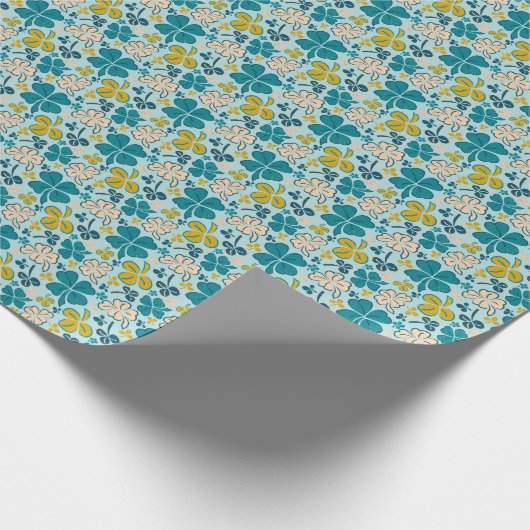Green Lucky Kleeblatts Clover St Patrick`s Day Geschenkpapier (Ecke)