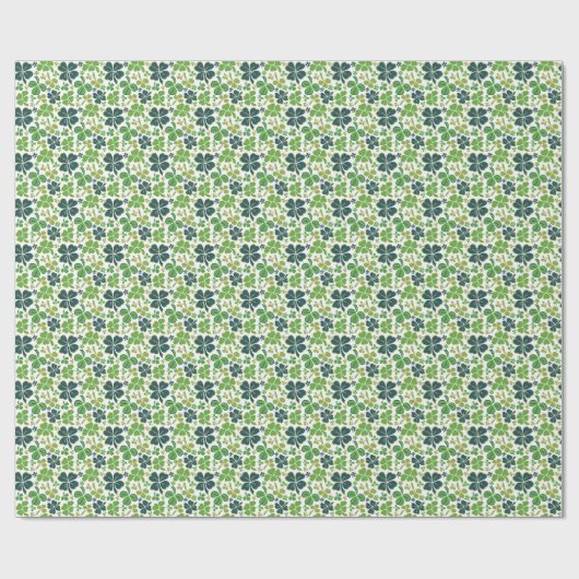 Green Lucky Kleeblatts Clover St Patrick`s Day Geschenkpapier (Flach)