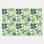Green Lucky Kleeblatts Clover St Patrick`s Day Geschenkpapier Set (Vorderseite 2)