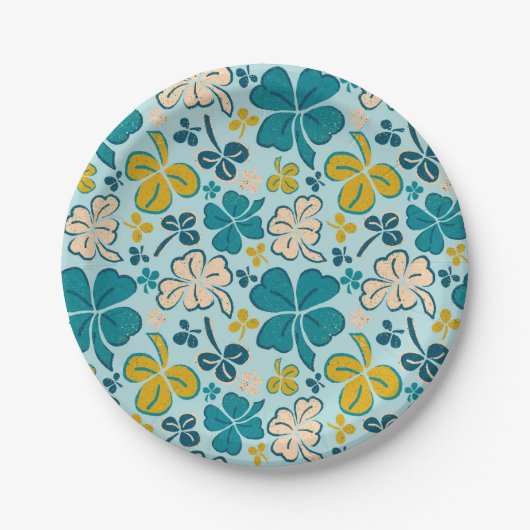 Green Lucky Kleeblatts Clover St Patrick`s Day Pappteller (Vorderseite)