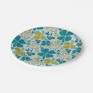 Green Lucky Kleeblatts Clover St Patrick`s Day Pappteller