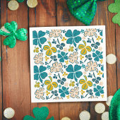 Green Lucky Kleeblatts Clover St Patrick`s Day Serviette