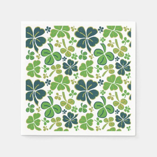 Green Lucky Kleeblatts Clover St Patrick`s Day Serviette (Vorderseite)