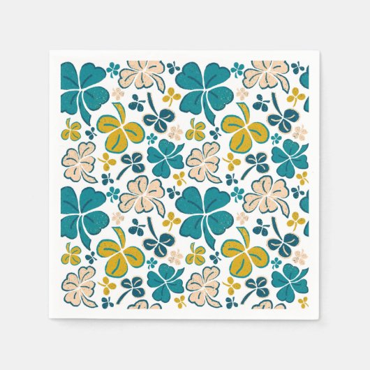 Green Lucky Kleeblatts Clover St Patrick`s Day Serviette (Vorderseite)