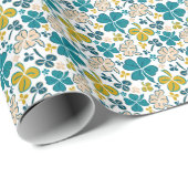 Green Lucky Kleeblatts Clover St Patrick`s Day Wra Geschenkpapier (Rolleneckpunkt)