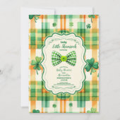 Green Lucky Little Kleeblatt Babydusche Einladung (Vorderseite)