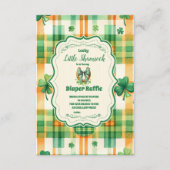 Green Lucky Little Kleeblatt Diapper Raffle Begleitkarte (Vorderseite)