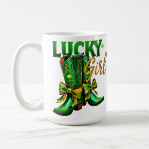 GREEN LUCKY MIRL MIT SCHÖNEN WESTERN BOOTS KAFFEETASSE