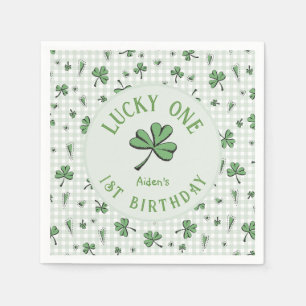 Green Lucky One Irish 1. Geburtstag Serviette