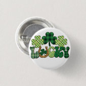 Green Lucky St Patricks Day Button (Vorne & Hinten)