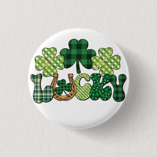 Green Lucky St Patricks Day Button (Vorderseite)