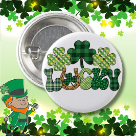 Green Lucky St Patricks Day Button