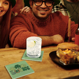 Green Lucky St Patricks Day Glasuntersetzer