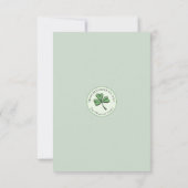 Green Lucky St Patricks Day Irish Danke Karte (Rückseite)