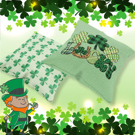 Green Lucky St Patricks Day Kissen