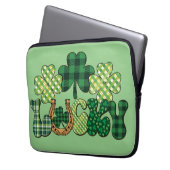 Green Lucky St Patricks Day Laptopschutzhülle (Vorderseite Links)