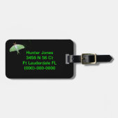 Green Luna Moth Luggage Tag Gepäckanhänger (Vorderseite horizontal)