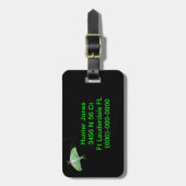 Green Luna Moth Luggage Tag Gepäckanhänger (Vorderseite vertikal)