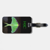 Green Luna Moth Luggage Tag Gepäckanhänger (Rückseite horizontal)