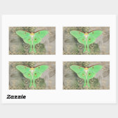 Green Luna Moth Rechteckige Aufkleber (Blatt)