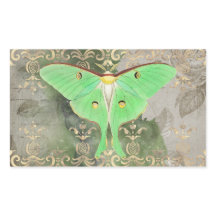 Green Luna Moth Rechteckige Aufkleber