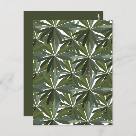 Green Lupine Blätter Muster Postkarte (Vorne/Hinten)