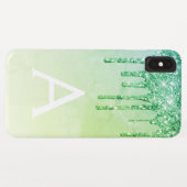 Green Luxe Bling Sparkle Glitzer Monogram Case-Mate iPhone Hülle (Rückseite (Horizontal))