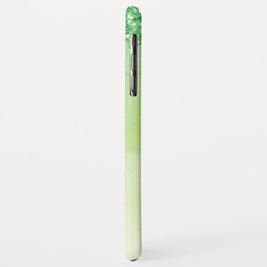 Green Luxe Bling Sparkle Glitzer Monogram Case-Mate iPhone Hülle (Hinten/Links)