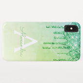 Green Luxe Bling Sparkle Glitzer Monogram Case-Mate iPhone Hülle (Rückseite (Horizontal))
