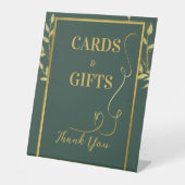 Green Luxury Acrylic Pedestal Sign for Wedding ode Sockelschild (Vorderseite)