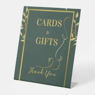 Green Luxury Acrylic Pedestal Sign for Wedding ode Sockelschild