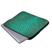 Green Luxury Snake Skin Closeup Laptopschutzhülle (Vorne Knopf)