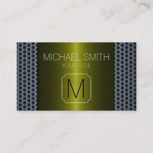 Green Luxury Stainless Metal Monogram Visitenkarte