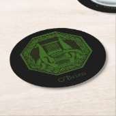 Green Lyre Abzeichen Runder Pappuntersetzer (Angewinkelt)