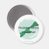 Green Madeline Round Magnet  (Vorderseite/Rückseite)