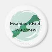 Green Madeline Round Magnet (Vorne)