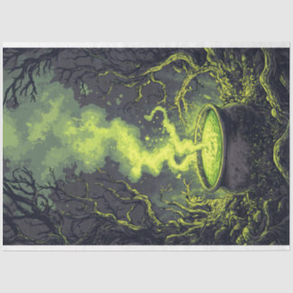 Green Magic Potion Cauldron Halloween Decoupage Seidenpapier