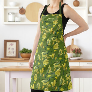 Green Magnolia Floral Personalisiert Schürze