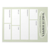 Green make it passieren Ideenübersicht | Projektpl Notizblock (Vorderseite)