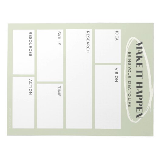 Green make it passieren Ideenübersicht | Projektpl Notizblock (Vorderseite)