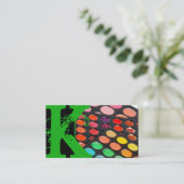 Green Make up Artist Palette Business Card Visitenkarte (Stehend Vorderseite)