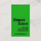 Green Make up Artist Palette Business Card Visitenkarte (Rückseite)