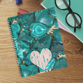 Green Malachite Crystal Heart Oma Notizblock