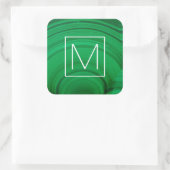 Green Malachite Nah-up Quadratischer Aufkleber (Tasche)
