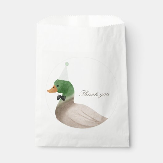 Green Mallard Duck Favor Bag Geschenktütchen (Vorderseite)