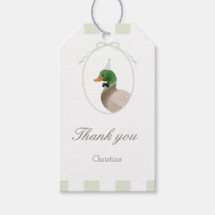 Green Mallard Duck Rectangle Gevor Tag Geschenkanhänger