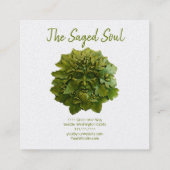 Green Man Day Wellness-Center Quadratische Visitenkarte (Rückseite)