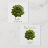 Green Man Day Wellness-Center Quadratische Visitenkarte (Vorne/Hinten)