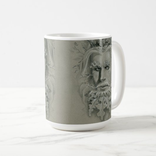 Green Man Double Portrait Kaffeetasse (VorderseiteRechts)