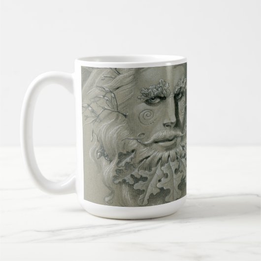 Green Man Double Portrait Kaffeetasse (Links)